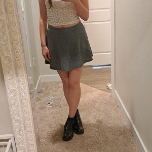 Pin Check grey short skirt